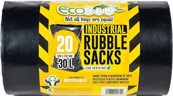 20 Industrial Rubble Sack, Black